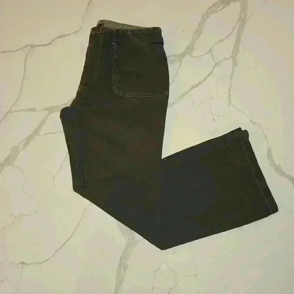 Abercrombie & Fitch Denim - Abercrombie & Fitch Flare Stretch Trouser Jean Womens Dark Olive Green Size 6